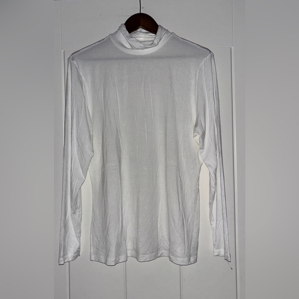 Cuddl Duds Turtleneck Softwear With Stretch Long Sleeve White Top Women XL Layer